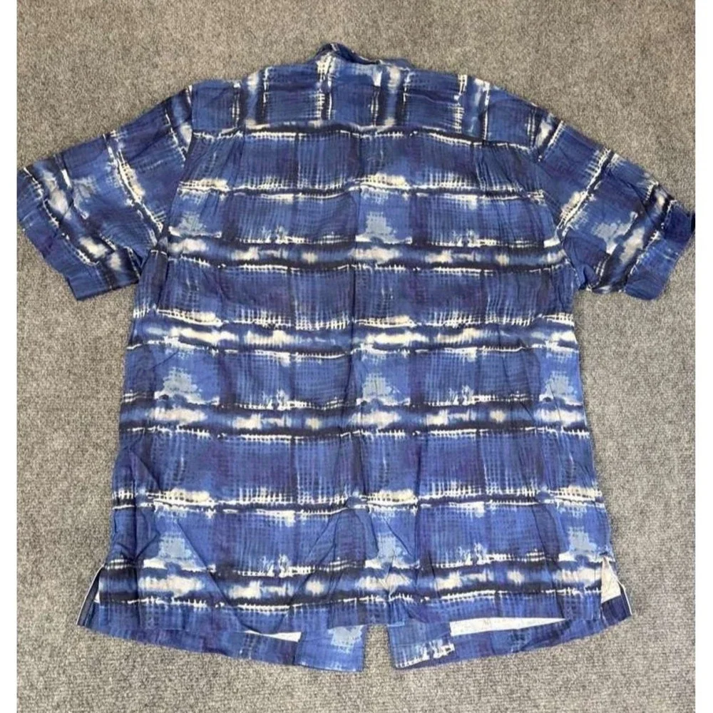 Tommy Bahama Shirt Adult Large Blue Tie Dye Button Up Beach Mens‎